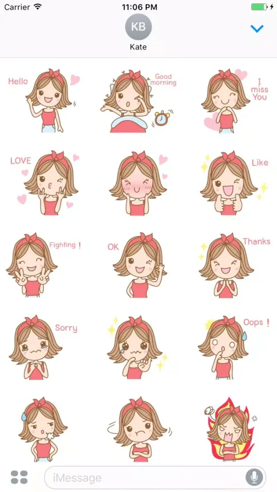 Rose The Happy Girl English Stickers应用截图