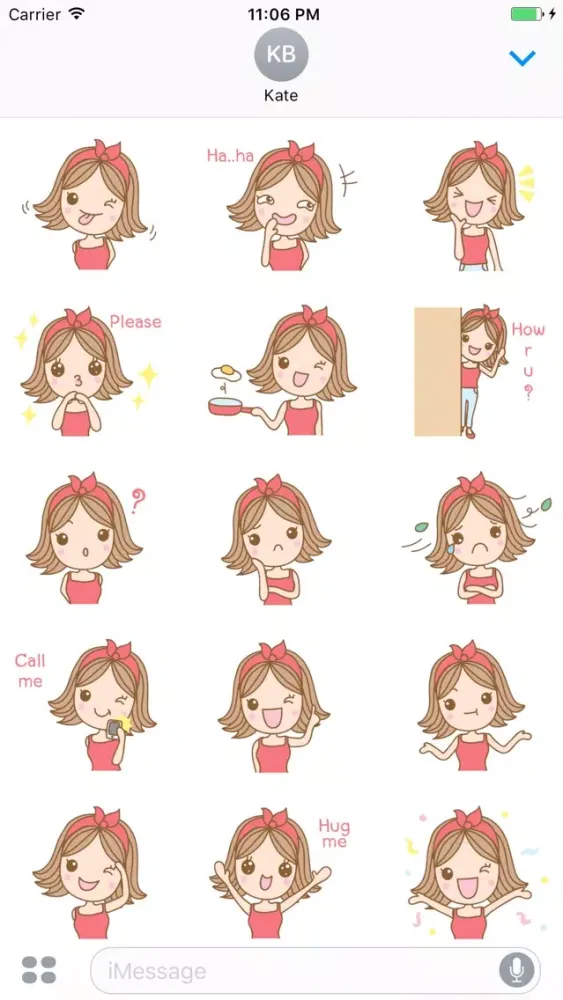 Rose The Happy Girl English Stickers应用截图