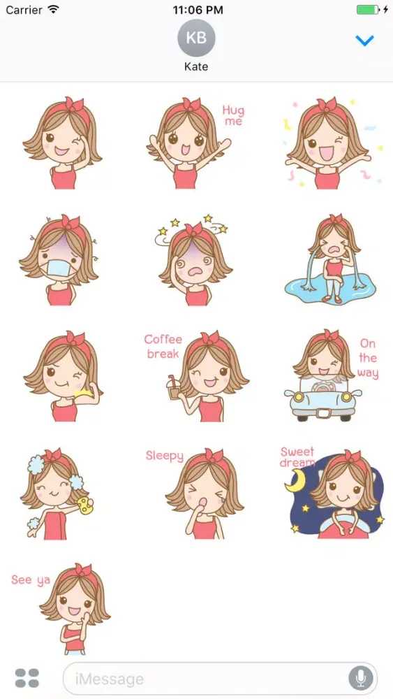 Rose The Happy Girl English Stickers应用截图