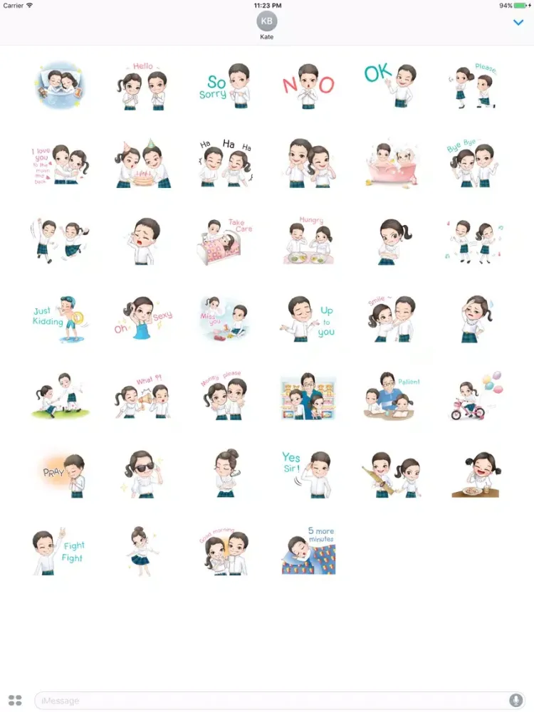The Cute Twins Baby English Stickers iPad  Screenshots