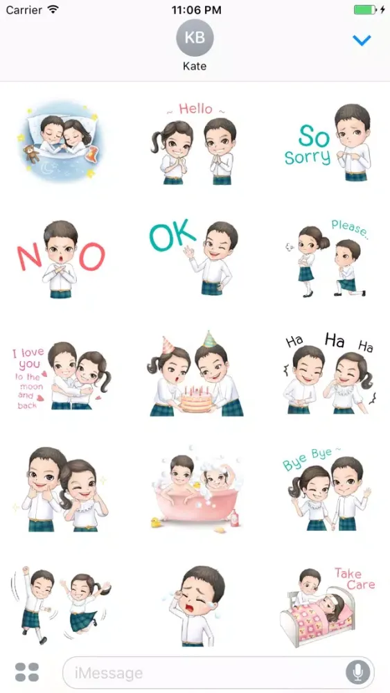 The Cute Twins Baby English Stickers Screenshots