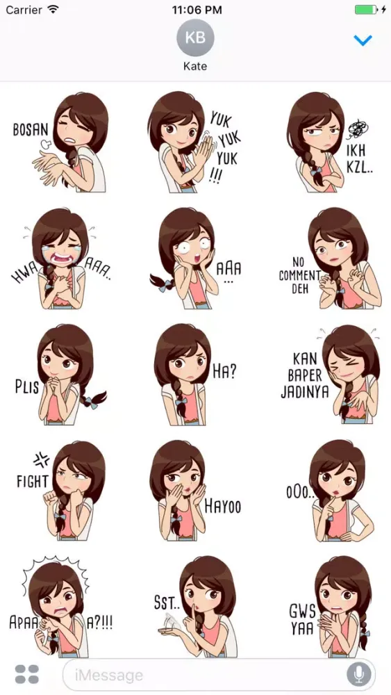 Tangkapan skrin Adelina The Little Happy Girl Stickers
