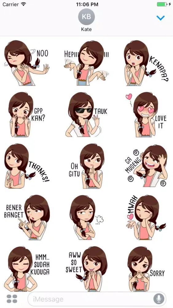 Tangkapan skrin Adelina The Little Happy Girl Stickers