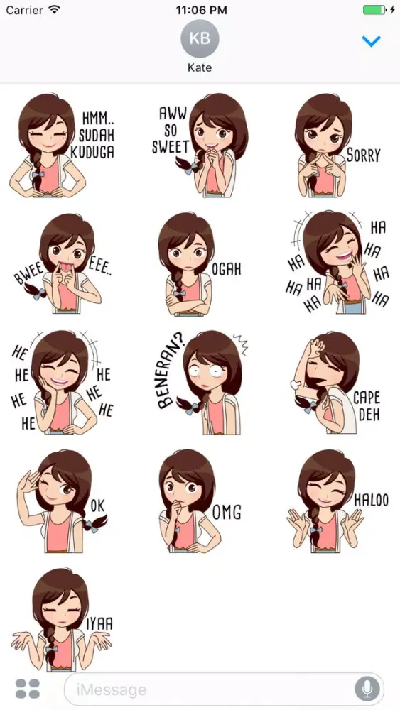 Tangkapan skrin Adelina The Little Happy Girl Stickers
