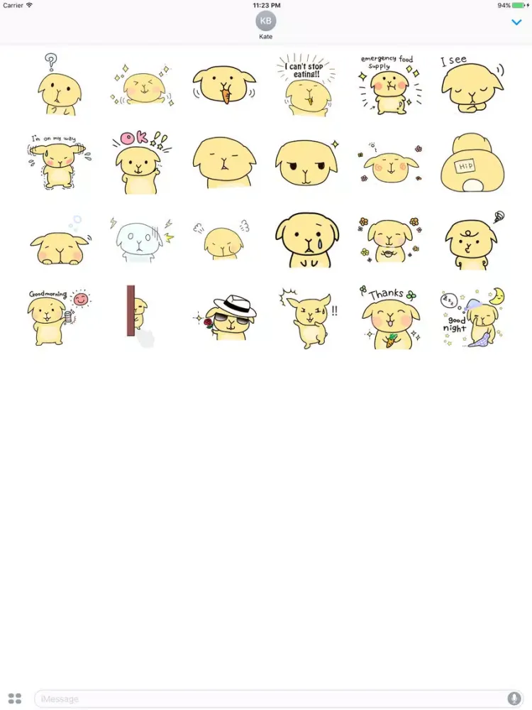 Ambrose The Little Funny Rabbit Stickers iPad Screenshots