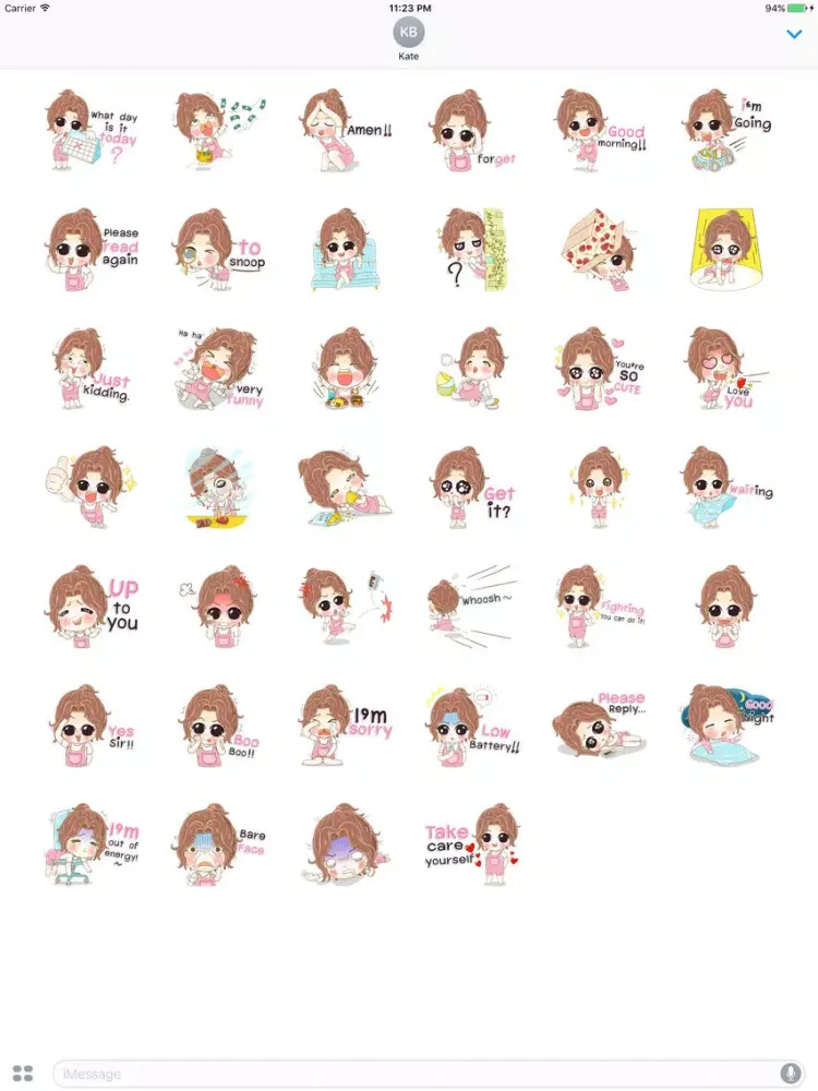 Amelia The Sweet Little Girl Stickers iPad 应用截图