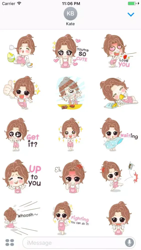 Amelia The Sweet Little Girl Stickers应用截图