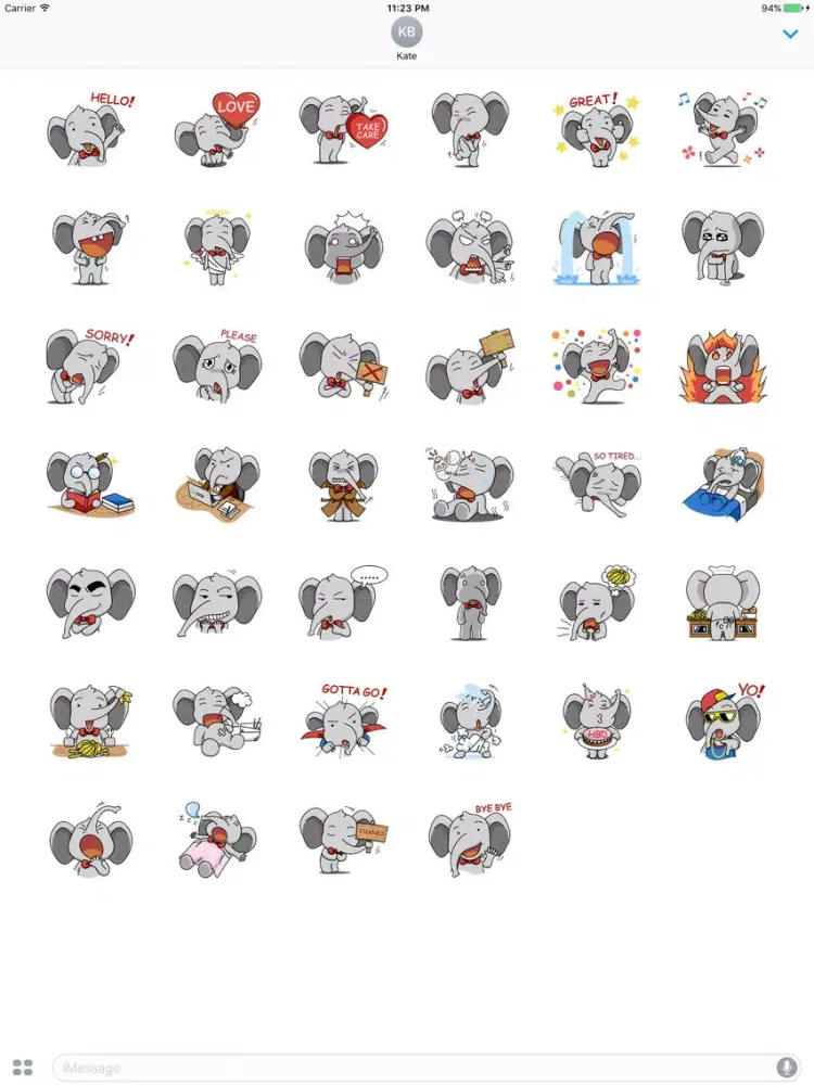 Captures d'écran de Apollo The Funny Elephant Stickers iPad 