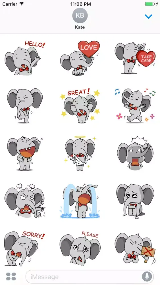 Captures d'écran de Apollo The Funny Elephant Stickers