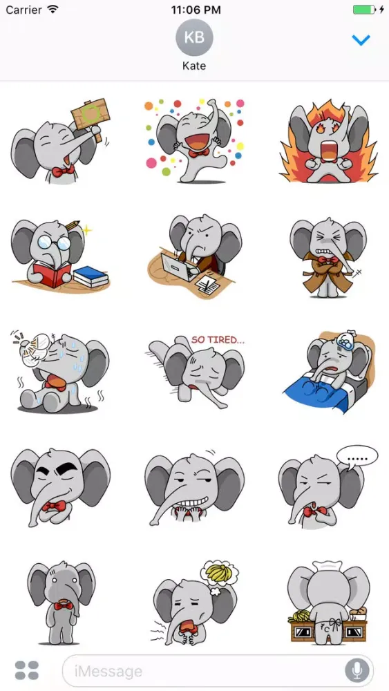 Captures d'écran de Apollo The Funny Elephant Stickers