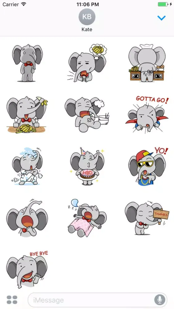 Captures d'écran de Apollo The Funny Elephant Stickers