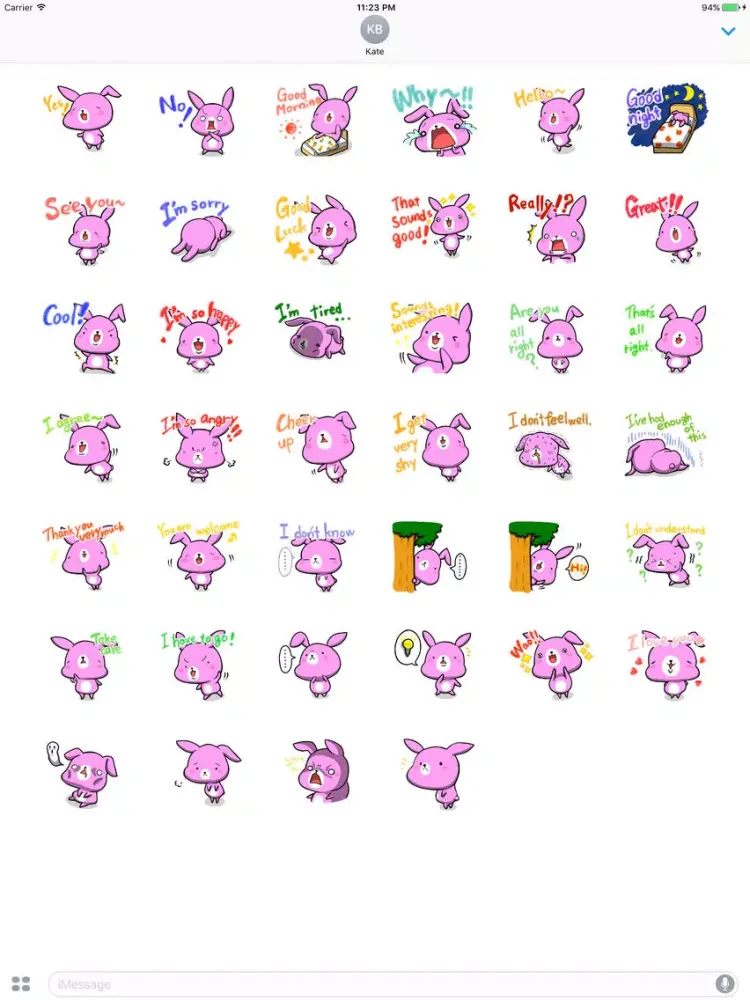 تصاویر Bambi the happiest rabbit stickers iPad 