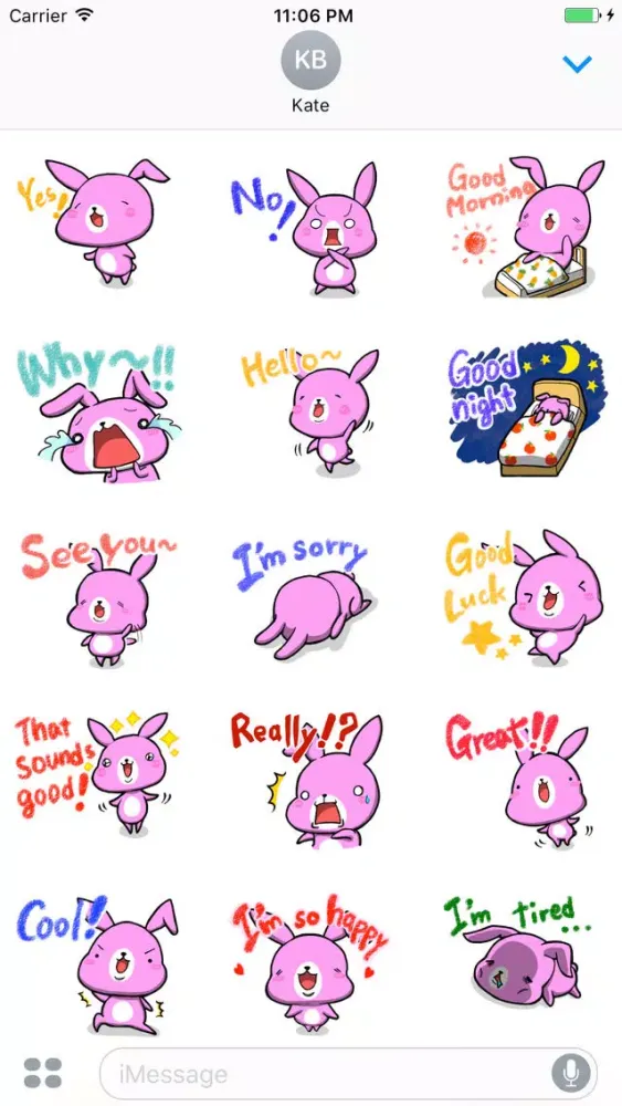 تصاویر Bambi the happiest rabbit stickers