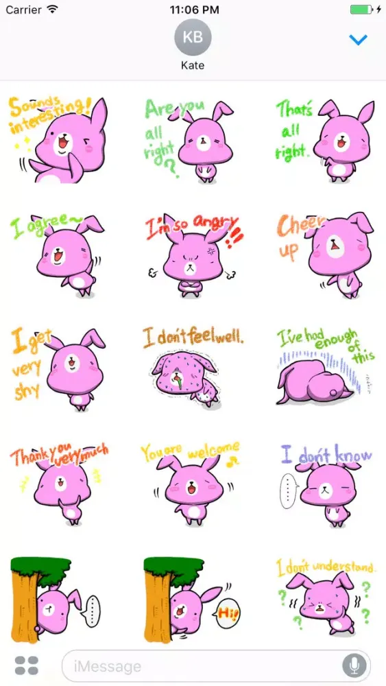 تصاویر Bambi the happiest rabbit stickers