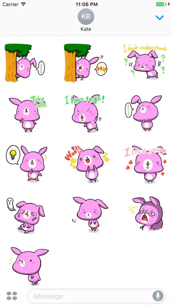 تصاویر Bambi the happiest rabbit stickers