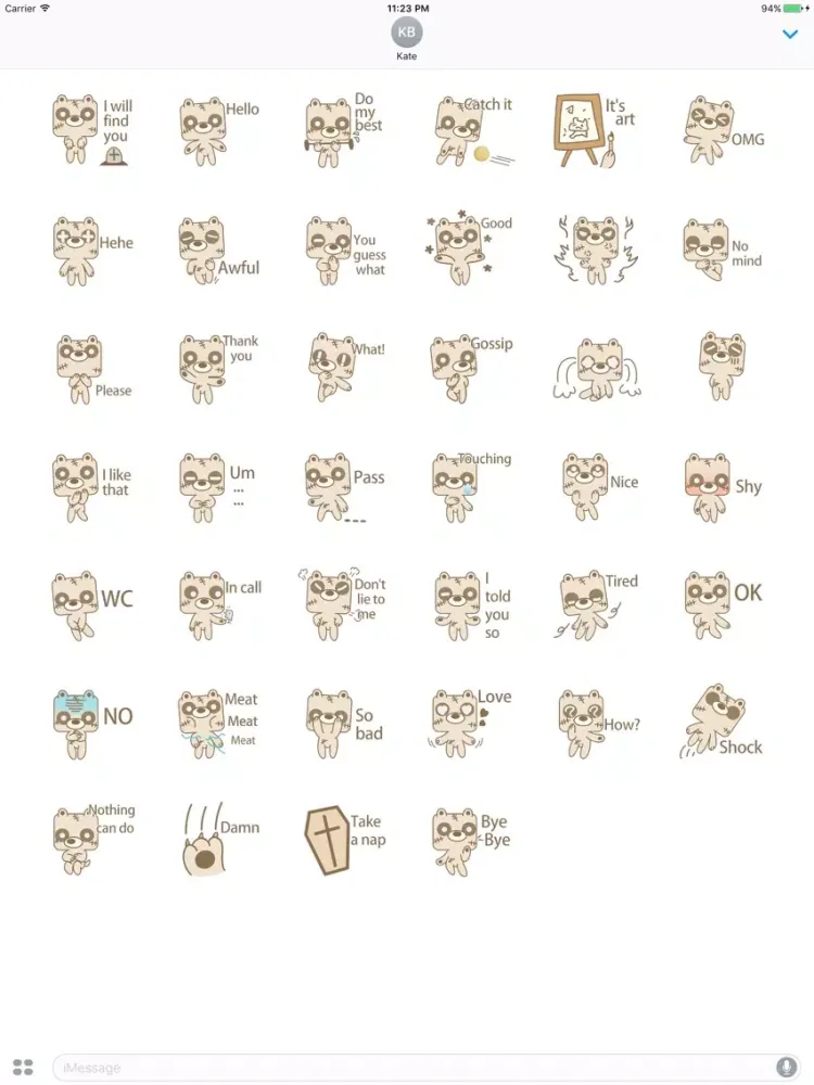 Tangkapan layar Brook The Cute Zombie Bear Stickers iPad 