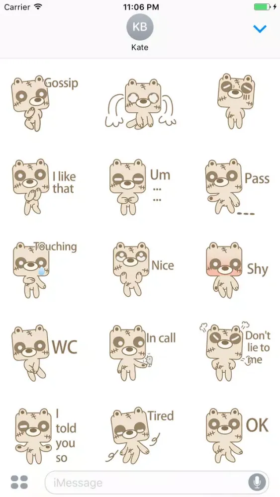 Tangkapan layar Brook The Cute Zombie Bear Stickers