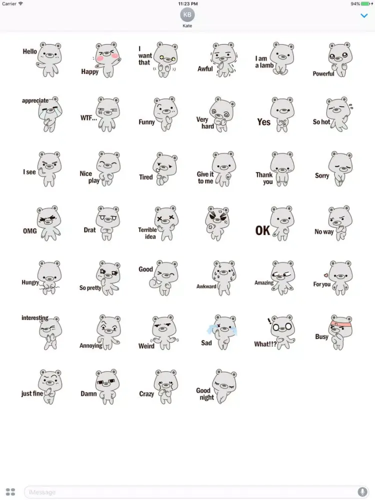 Coby The Little Grizzly Bear Stickers iPad  スクリーンショット
