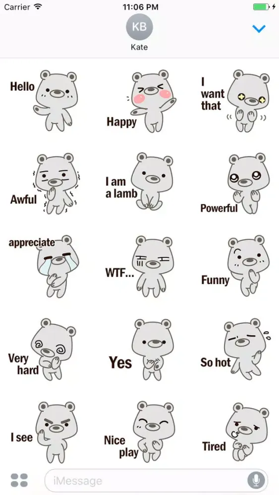 Coby The Little Grizzly Bear Stickers スクリーンショット