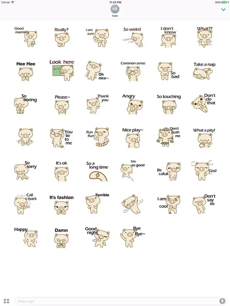 ภาพหน้าจอของ Corky The Cute Pig Brother Stickers iPad 