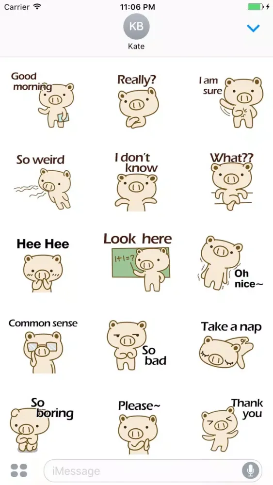 ภาพหน้าจอของ Corky The Cute Pig Brother Stickers