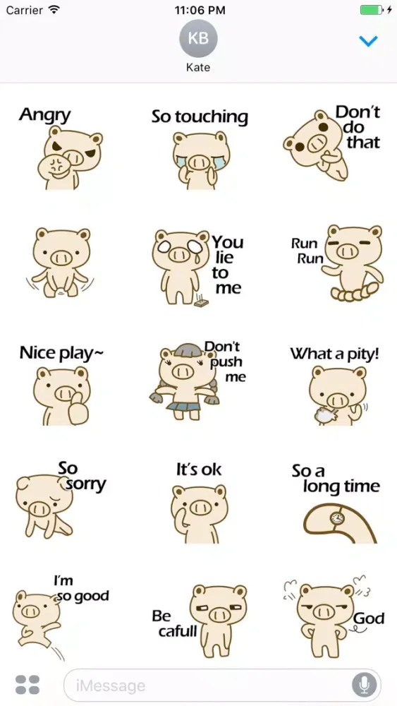 ภาพหน้าจอของ Corky The Cute Pig Brother Stickers