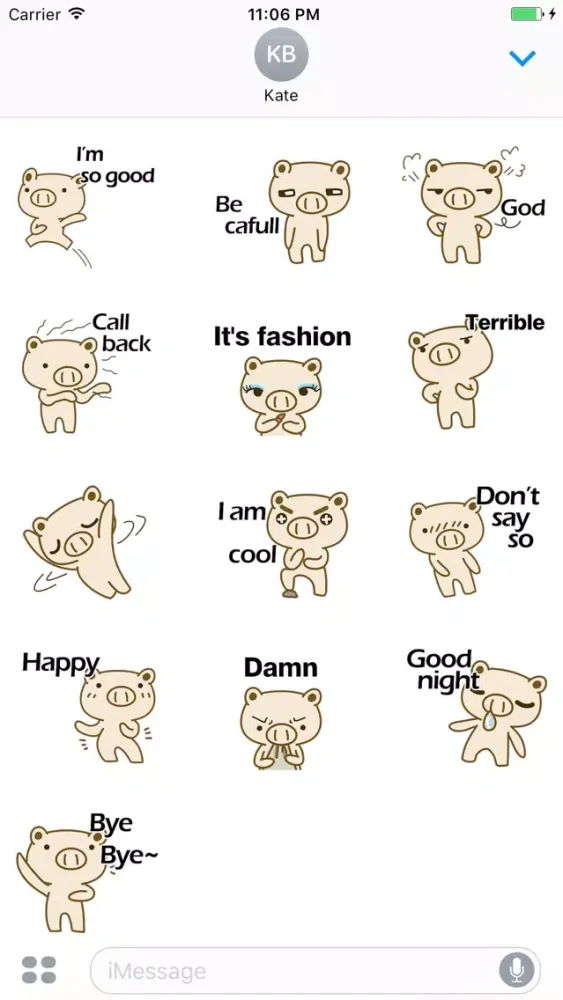 ภาพหน้าจอของ Corky The Cute Pig Brother Stickers