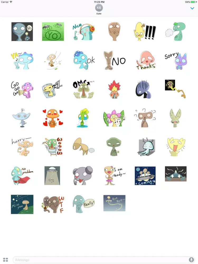 Captures d'écran de Cute Alien Family Stickers iPad 