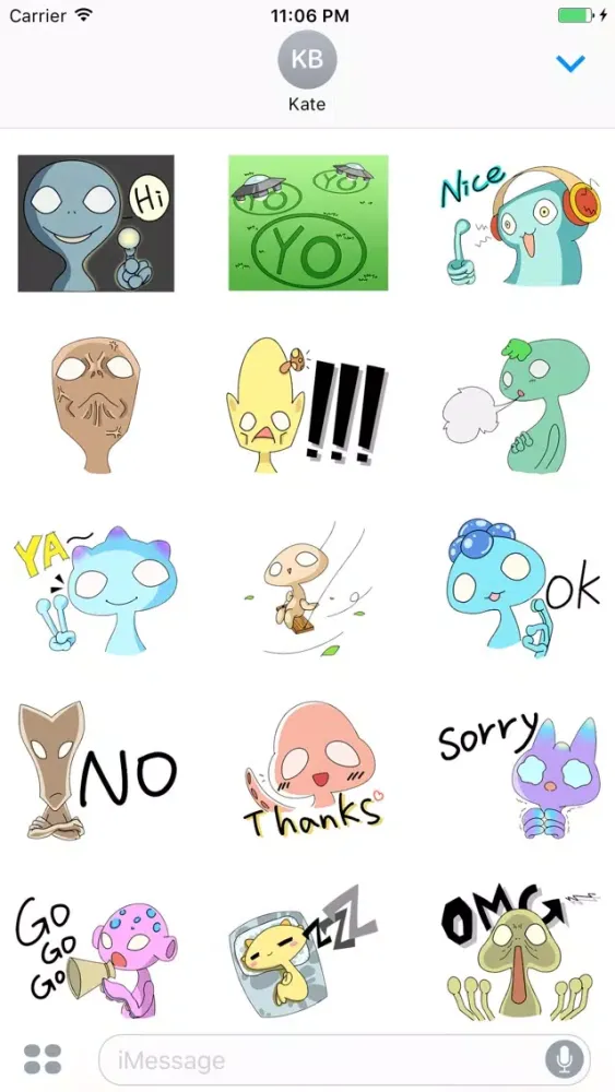 Captures d'écran de Cute Alien Family Stickers