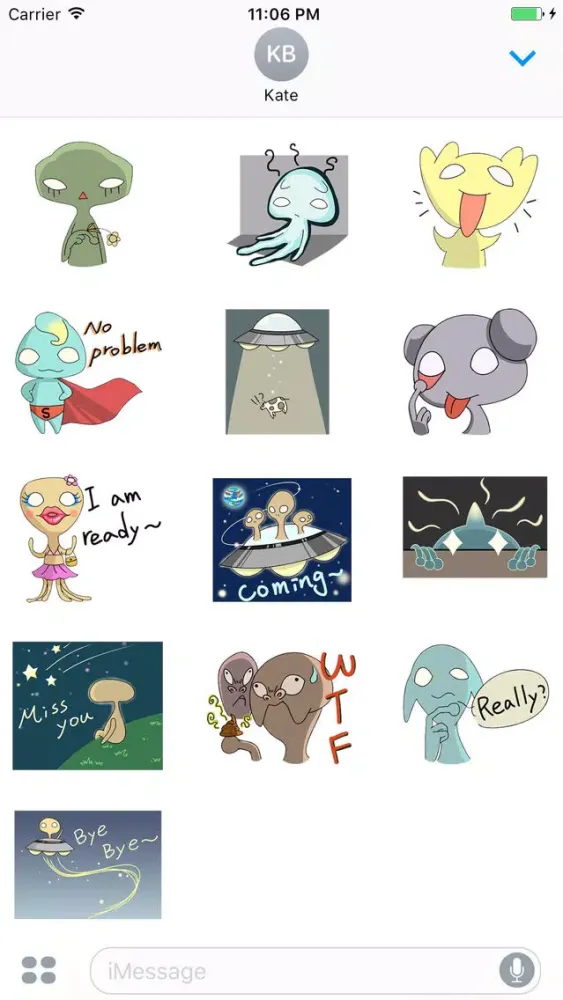 Captures d'écran de Cute Alien Family Stickers