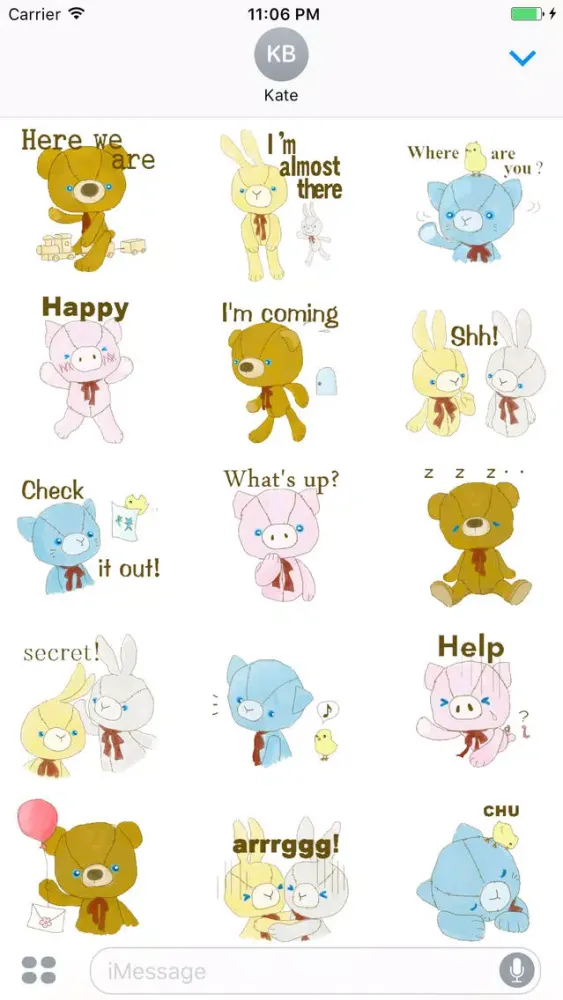 Zrzuty ekranu Cutest Animals Speak English Stickers