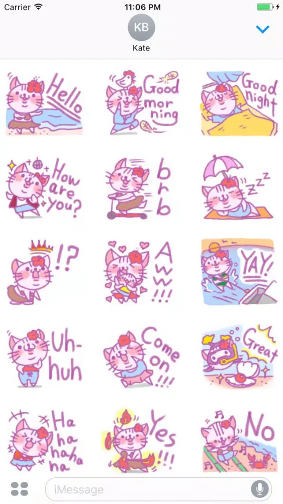 Dahlia The Lovely Kitten English Stickers Screenshots