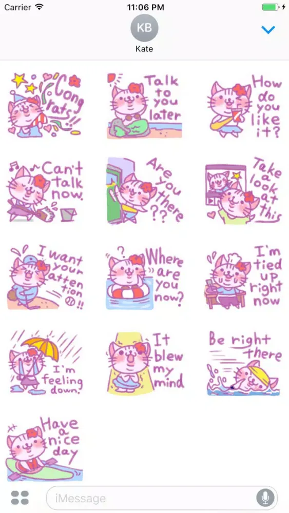 Dahlia The Lovely Kitten English Stickers Screenshots