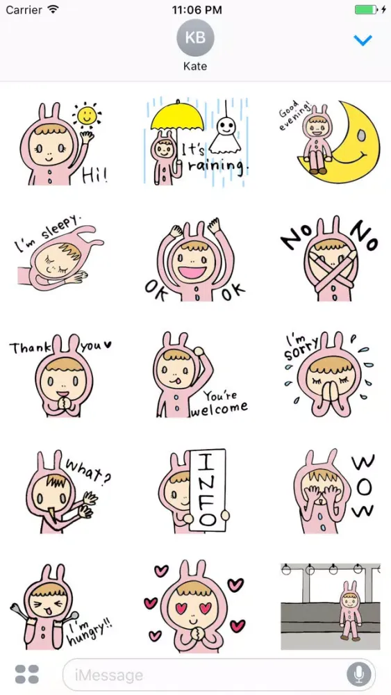 Daphne The Girl Who Loves Rabbit English Stickers স্ক্রিনশট