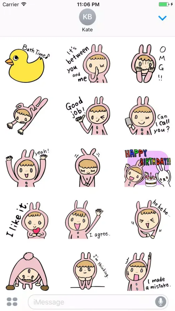 Daphne The Girl Who Loves Rabbit English Stickers স্ক্রিনশট