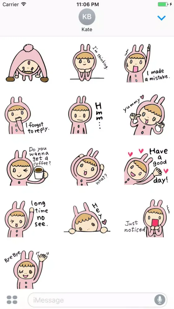 Daphne The Girl Who Loves Rabbit English Stickers স্ক্রিনশট