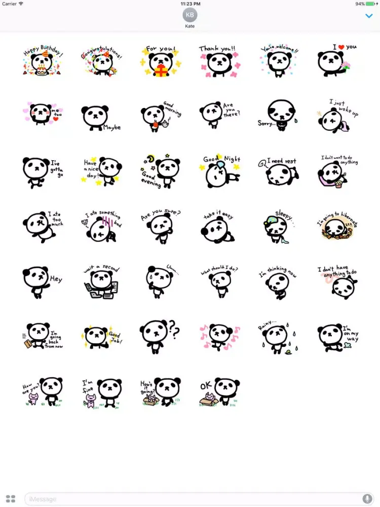 Eddie the cute panda in daily life stickers iPad  スクリーンショット