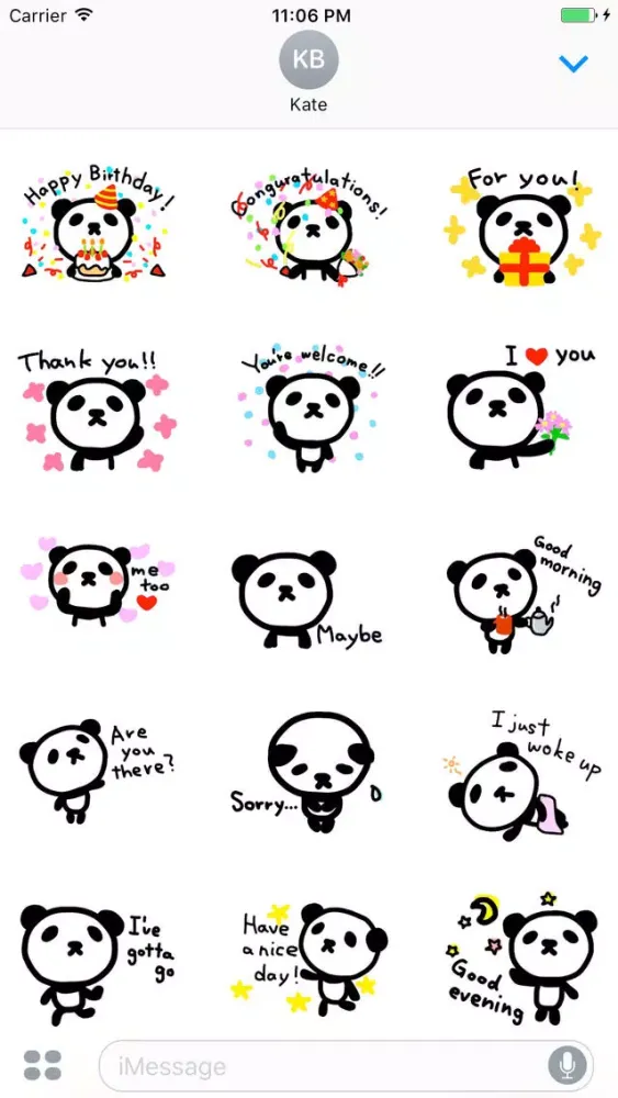 Eddie the cute panda in daily life stickers スクリーンショット
