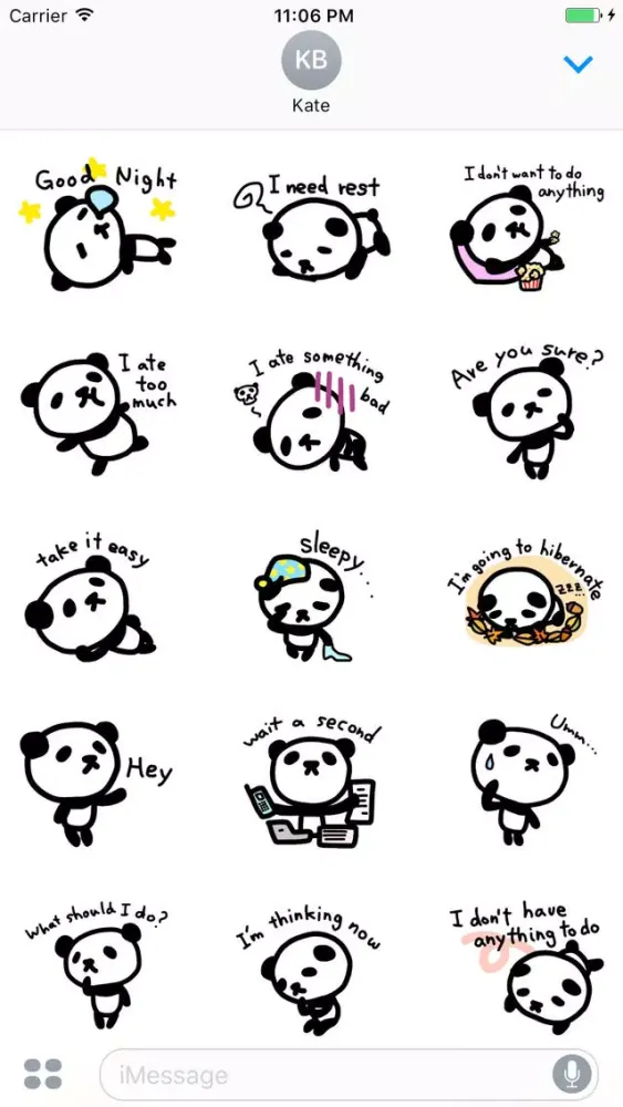 Eddie the cute panda in daily life stickers スクリーンショット