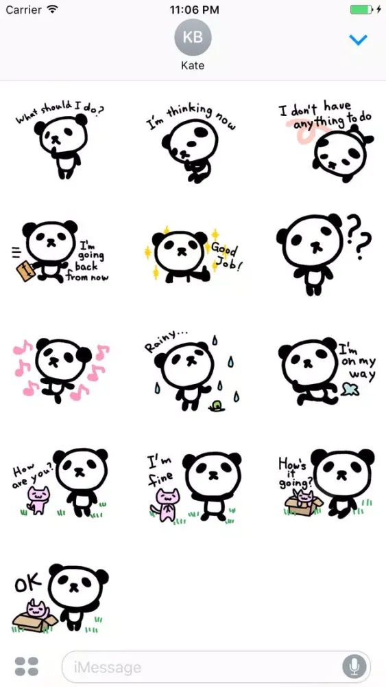Eddie the cute panda in daily life stickers スクリーンショット