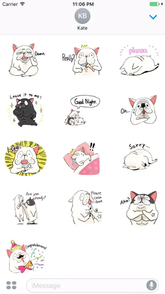 Enid The Funny Bulldog Stickers Screenshots