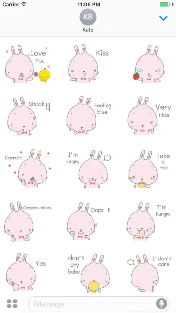 Evy The Pink Cutie Rabbit Stickers 스크린샷
