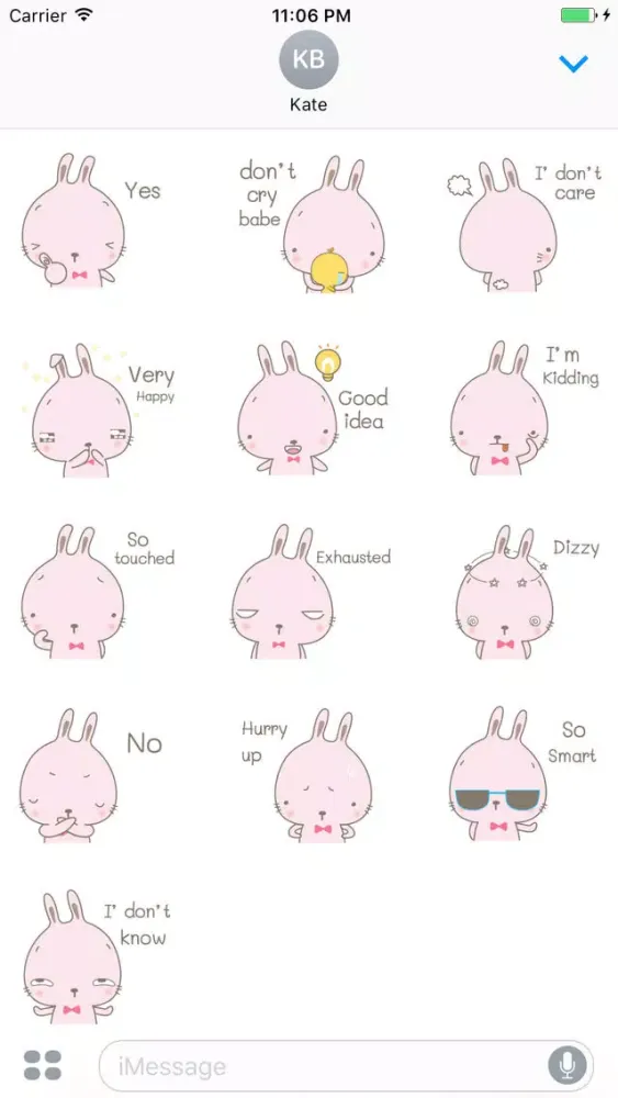 Evy The Pink Cutie Rabbit Stickers 스크린샷