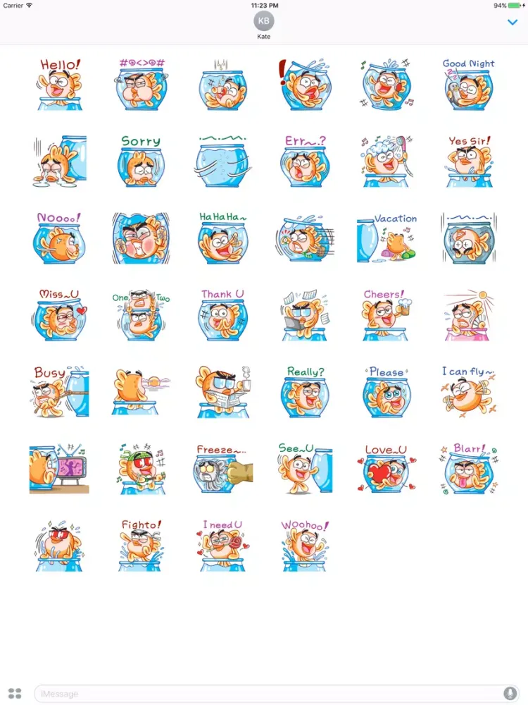 صور Golddy The Happy Goldfish Stickers iPad 