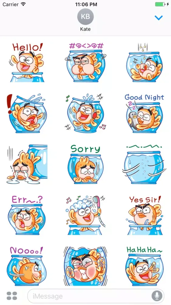 صور Golddy The Happy Goldfish Stickers