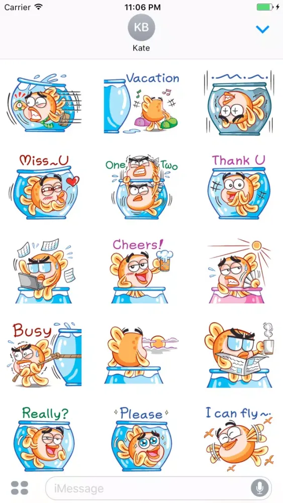 صور Golddy The Happy Goldfish Stickers