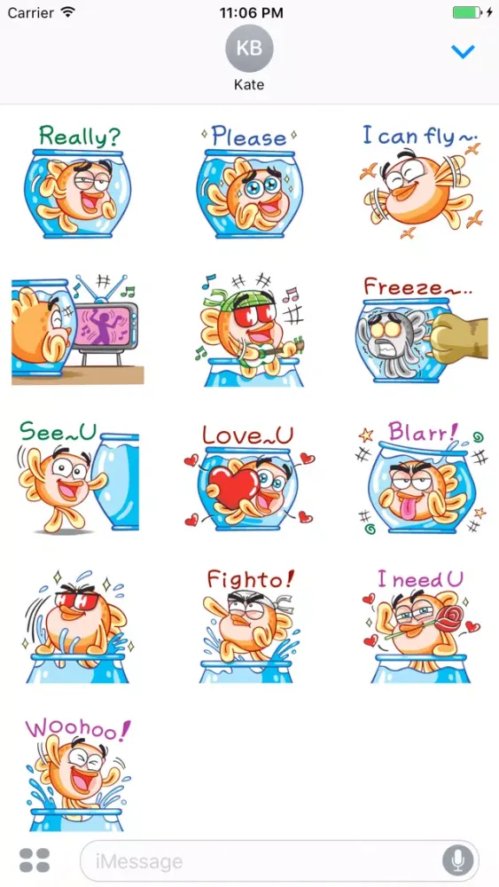 صور Golddy The Happy Goldfish Stickers