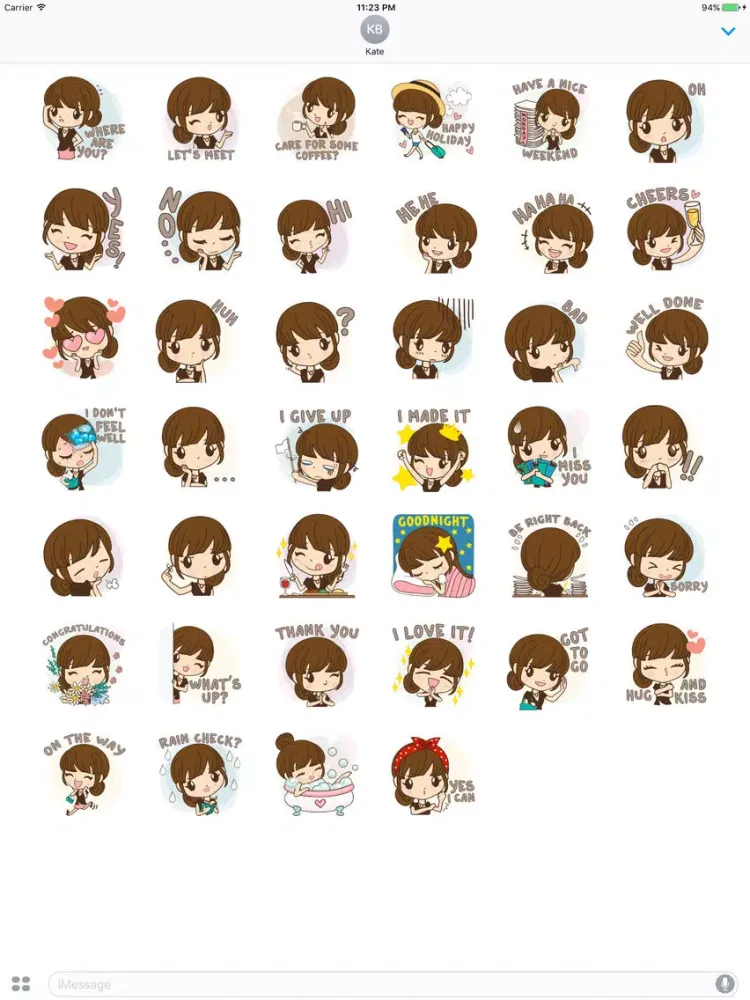 Gwen The Elegant Girl In Office Stickers iPad  Ekran Görüntüleri