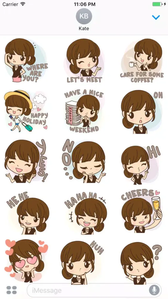 Gwen The Elegant Girl In Office Stickers Ekran Görüntüleri