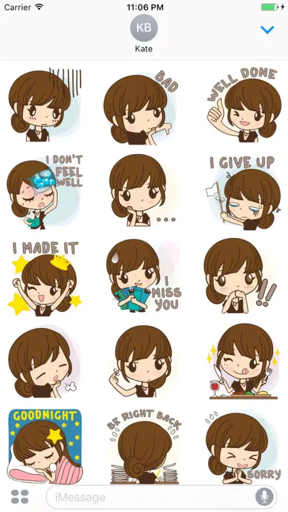 Gwen The Elegant Girl In Office Stickers Ekran Görüntüleri